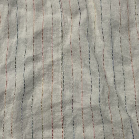 Chico's Tunic Top Women's XL (3) Striped 100% Linen Blouse Button Up Shirt - Picture 5 of 9